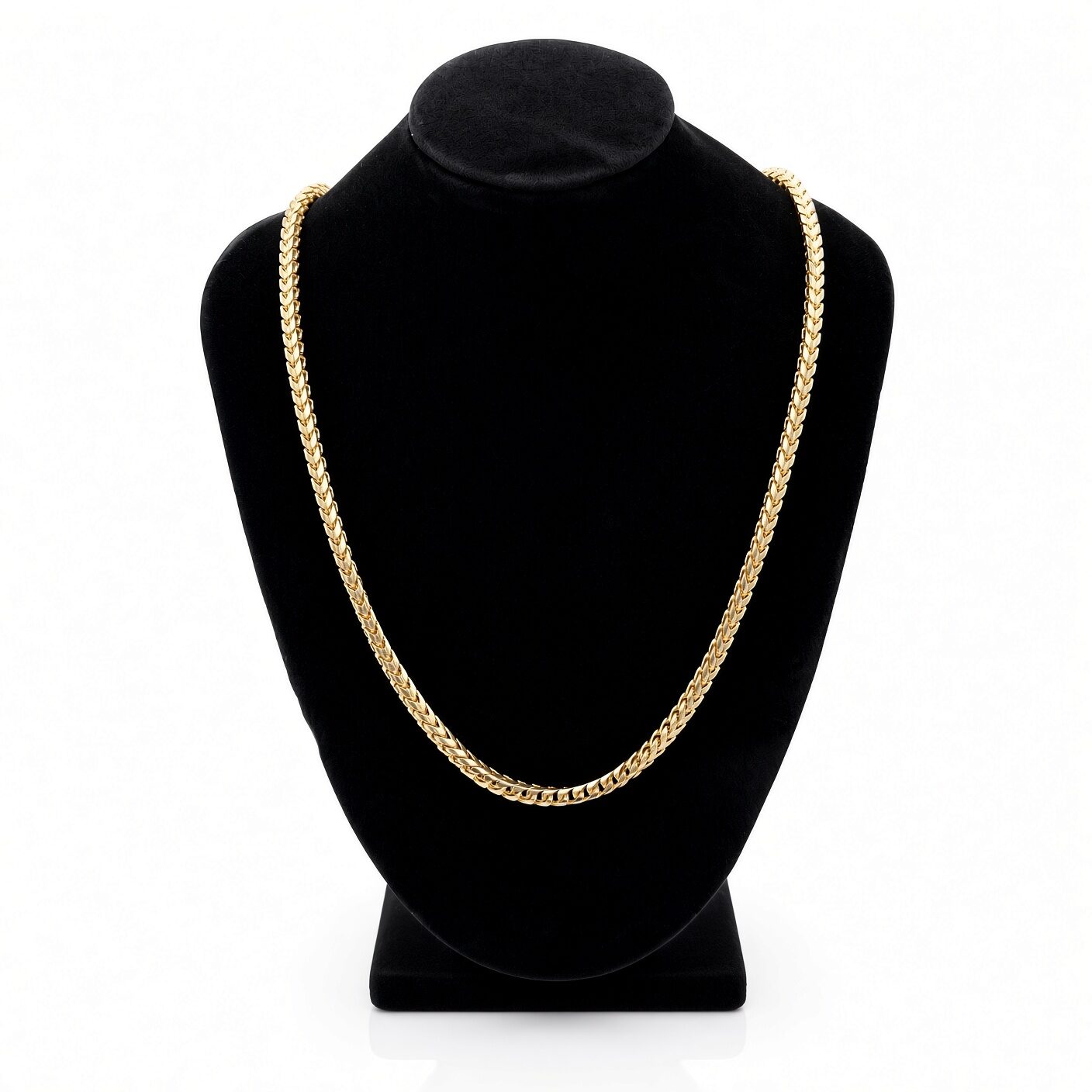 14k Gold Franco Chain — 3.7 mm, 24 in, 47.70 g, New — front view, for sale from a private Orange County watch dealer